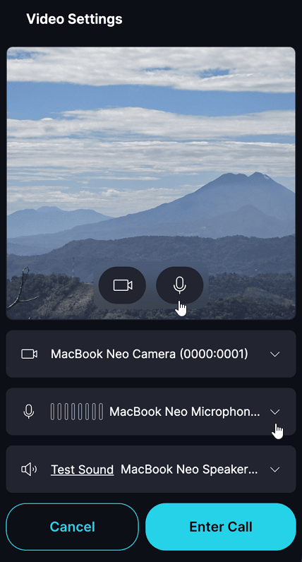 Sound issues Unmute the microphone in the call options panel:.
